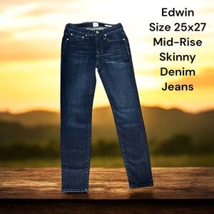 Edwin, Size 25x27, Mid-Rise Skinny, Color Legend Denim Jeans. NWT @15